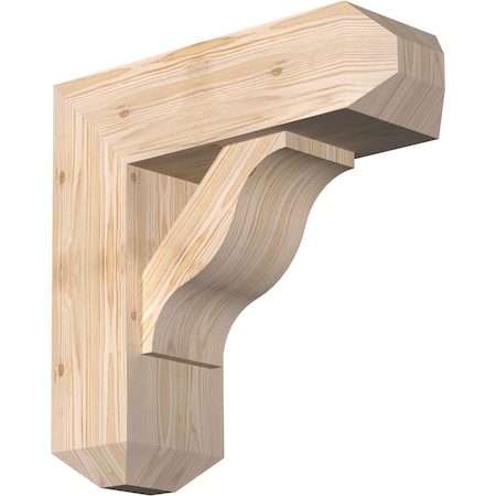 Ekena Millwork Funston Craftsman Smooth Bracket w/ Offset Brace, Douglas Fir, 7 1/2"W x 22"D x 22"H BKT0806X22X22FST04SDF